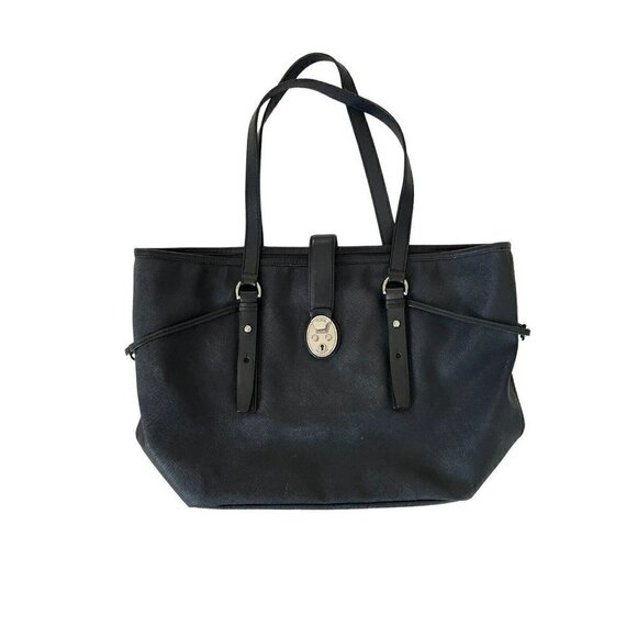 Tumi Villa Black Saffiano Leather Lock Front Tote Bag 73127D2 - Picture 11 of 12